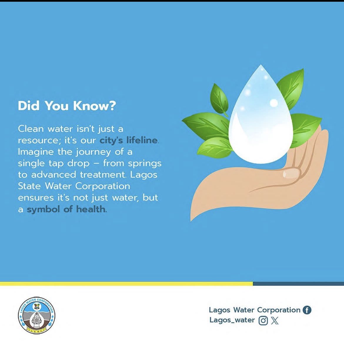 #Water Clean water means safer drinking, healthier communities, and a brighter future for Lagos. It's a basic right that we're committed to upholding.