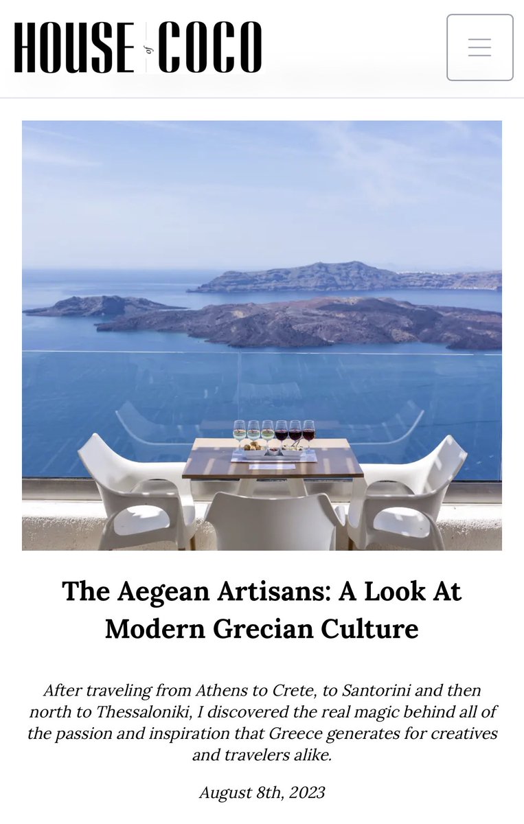 houseofcoco.net/the-aegean-art… 🆕 for <a href="/House_of_Coco/">House of Coco Mag</a> with <a href="/acropolismuseum/">The Acropolis Museum</a> <a href="/AncientGreekSan/">AncientGreekSandals</a> <a href="/DaphneValente/">Daphne Valente</a> <a href="/DomaineSigalas/">Domaine Sigalas</a> <a href="/handmadepiano/">Panos Ioannidis</a> <a href="/BeetRootDesign/">Beetroot</a> <a href="/cocomathotels/">Coco-Mat Hotels</a> and more. #teamcoco #Greece