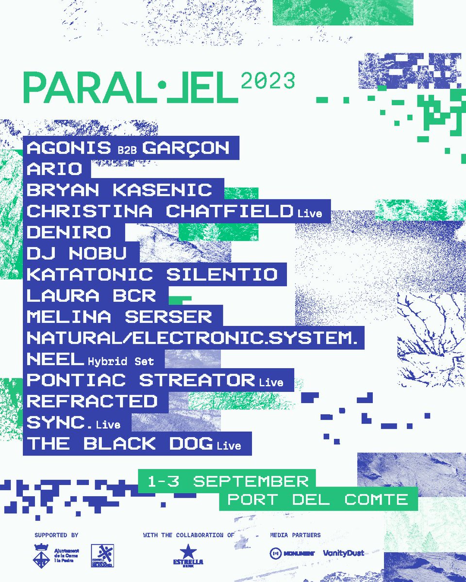 ParallelFest's tweet image. Three weeks to go 🚀

Special thanks to Ajuntament de la Coma i la Pedra and Consell Comarcal del Solsonès as well as to our collaborators @EstrellaDammEs 🍻 and media partners @MonumentPodcast and Vanity Dust.⛰️🔊

See you very soon at #Parallel23 🤗