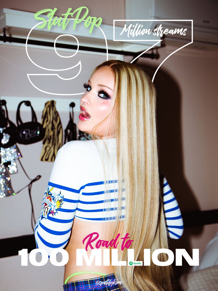 🎶| ‘Slut Pop’ by Kim Petras is on the road to 100 Million streams on Spotify! The project currently has 97 Million streams👀🩷