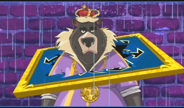OlToons's tweet photo. Like I'm a huge simp for this guy, The Grizz is literally my favorite bad guy crush out of the entirety of Sly. Like look at him! And especially since the game is like "Oh we gotta tag him with darts on the rip on his pants." Like is that not fur bait? https://t.co/S28NG3Gqz6