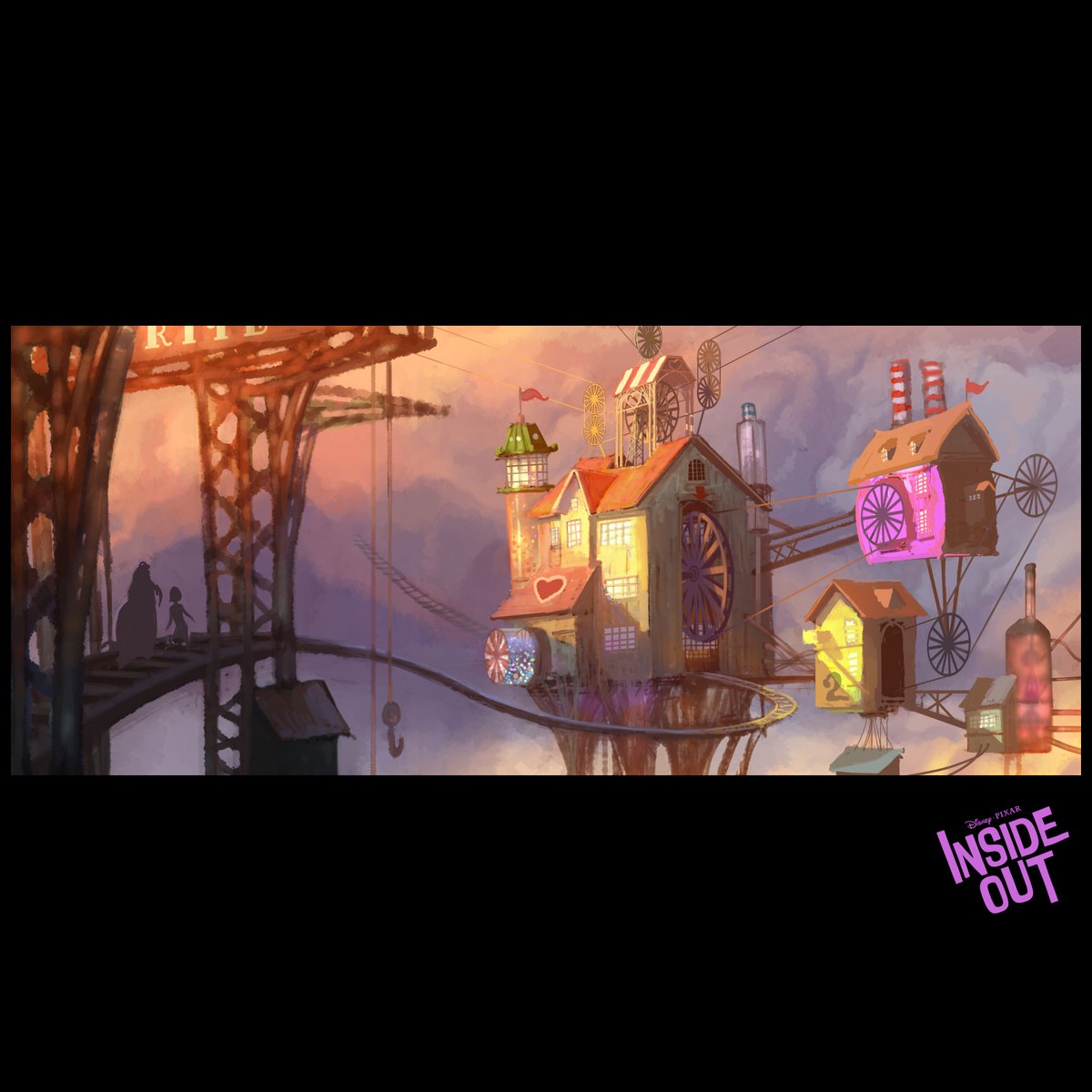 Sharing art and insights about creating stories and art for stories! Effective color design as a portrait of emotion. From Pixar's Inside Out, Joy &amp; Bingbong pass idea stations. Color is used to convey hope in one and uncertainty in the other. More soon!