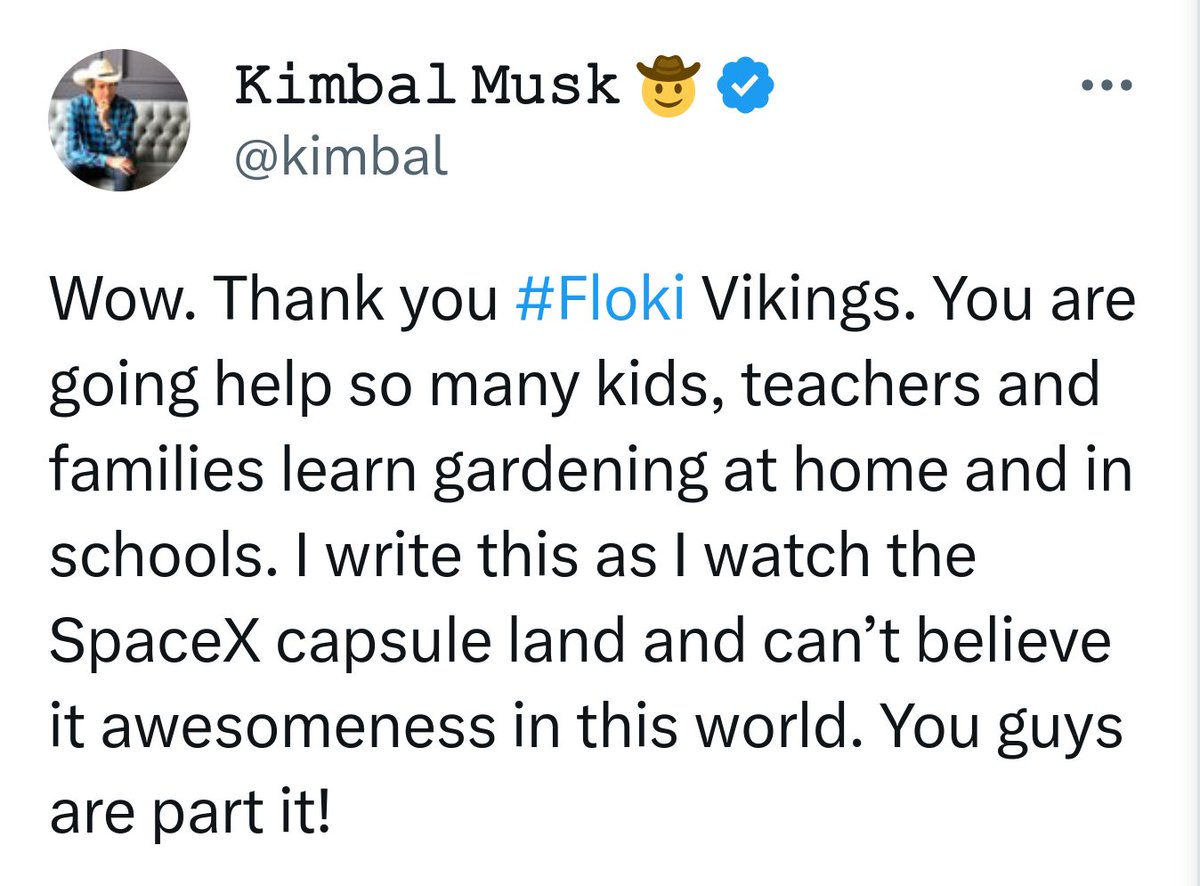 Two years ago, #Floki collaborated with Kimbal Musk's Million Gardens Movement on their mission to inspire a happier, healthier world.

This was Floki's first non-utility based collaboration, and many more charitable initiatives followed.

Making real-world change is at the core