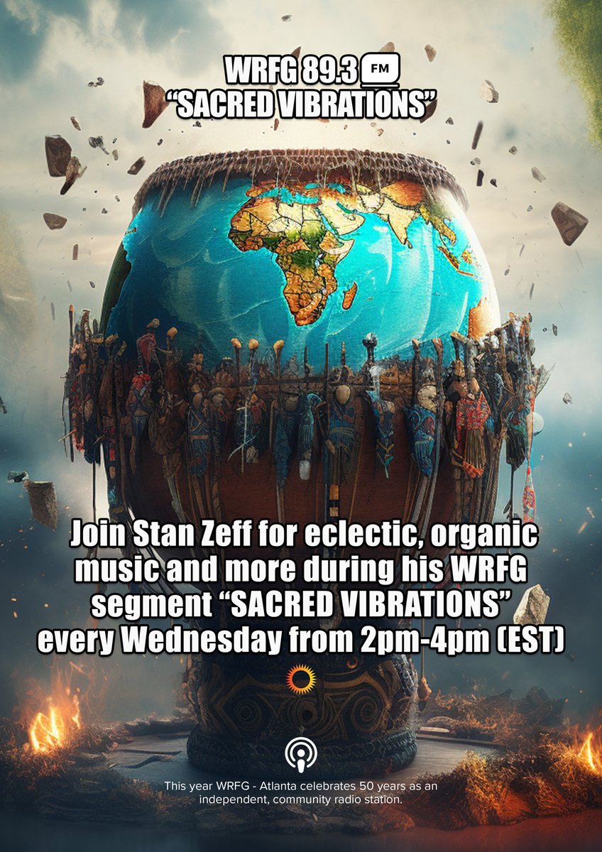 💓Don’t forget to tune to #Atlanta #radio station WRFG from 2pm - 4pm to hear Stan Awinlaati Zeff as he hosts his new weekly segment “SACRED VIBRATIONS”!
•
An immersive exploration of global music and more! 
•
Simply click the link and press play at 2pm 
wrfg.org