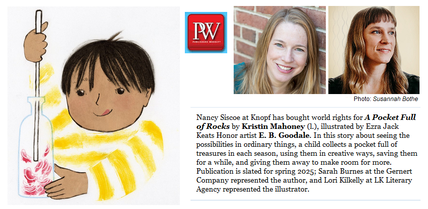 LKLiterary's tweet photo. 🚨 Book Deal 🚨 announcement for @EBGoodale and @KMcMahoney's A POCKET FULL OF ROCKS with @siscoe_nancy at @randomhousekids. (And here's a little sneak peek at E. B.'s art for the project!) @PublishersWkly https://t.co/UQVdfar37f