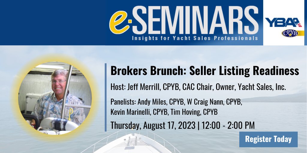 Webinar Alert 🚨 Next week! Immerse yourself in a dynamic panel discussion where subject matter experts share their invaluable insights on crucial topics, increasing your knowledge and ensuring your continuing education. Register: bit.ly/3QgHZyg #YachtBroker #CPYB