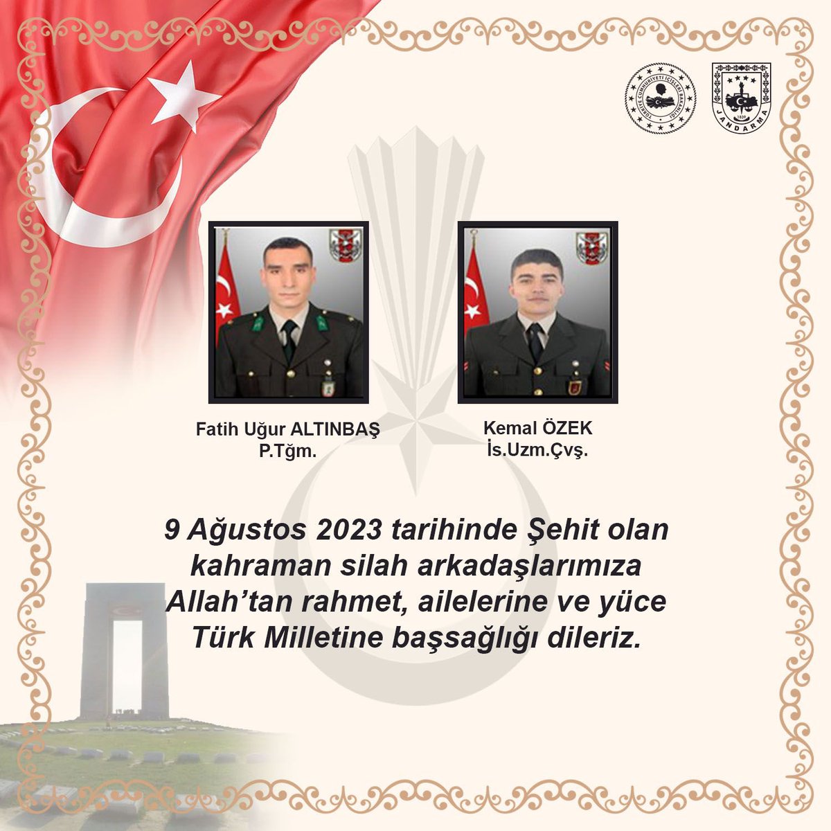 jandarma's tweet photo. Başımız sağ olsun.🇹🇷 https://t.co/Haim7XViVM