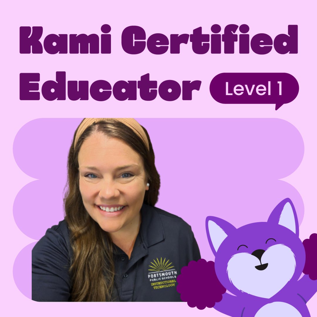 MsBrombacher's tweet photo. Proud to officially join the community of @KamiApp Certified Educators! 🤩 #PPStrt #kamicertified https://t.co/1blfOthnMj
