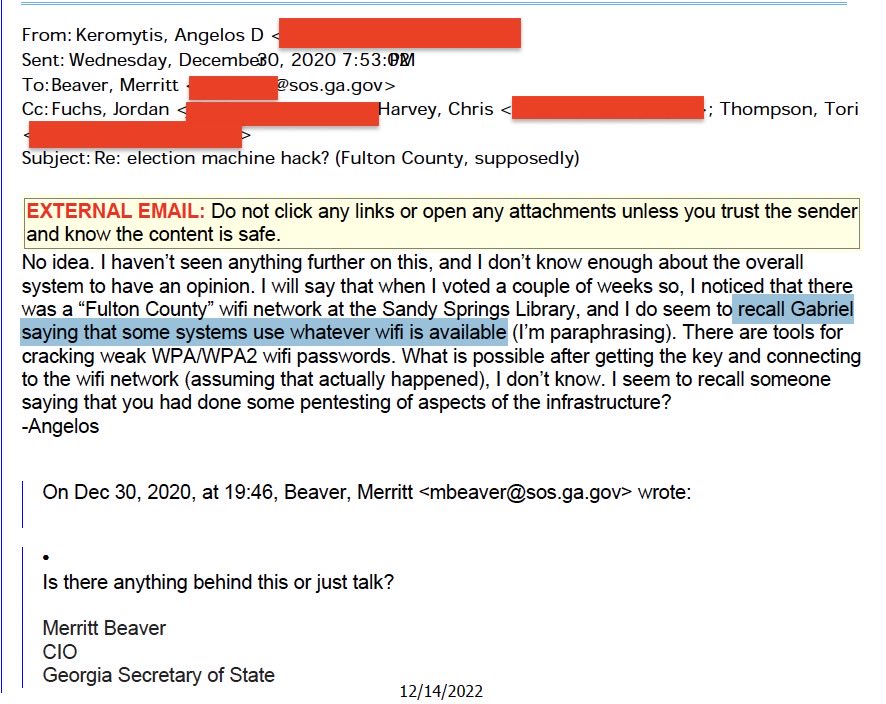 🔥 🔥 Why were at least 2 well known Russiagaters dealing with Georgia Election security?

First, Angelos Keromytis famous for dealing with the Russiagate DNC hack, was on a Georgia 2020 election task force! This was formed in Oct 2021 by Sec of State Brad Raffensperger. 

Also