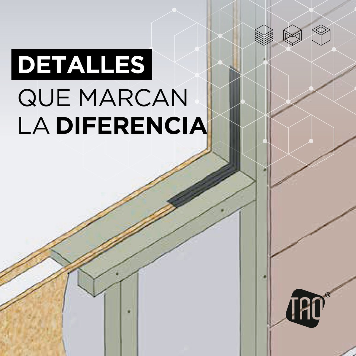 SolucionesTao's tweet photo. Tips para la construcción con el Sistema SIP-TAO.
Porque los detalles, si importan.
#detallesconstructivos
#MARCALADIFERENCIA #eps #osb #structuralinsulatedpanels #panelessip #construction #madera #construcciónenmadera #sippanels #PANELES #ahorroenergetico #ahorroenergético https://t.co/cwMOxI8aGE