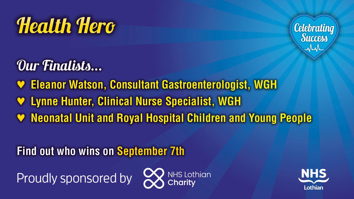 NHS Lothian (@nhs_lothian) on Twitter photo Our #CSA23 Health Hero award, sponsored by <a href="/edinburghpaper/">Edinburgh Evening News</a> , is nominated by those who have received exceptional care and their loved ones š
Take a look at our finalists who go above and beyond in their daily role ⤵ The winner will be announced on Thursday 7 September. Our #CSA23 Health Hero award, sponsored by <a href="/edinburghpaper/">Edinburgh Evening News</a> , is nominated by those who have received exceptional care and their loved ones š
Take a look at our finalists who go above and beyond in their daily role ⤵ The winner will be announced on Thursday 7 September.