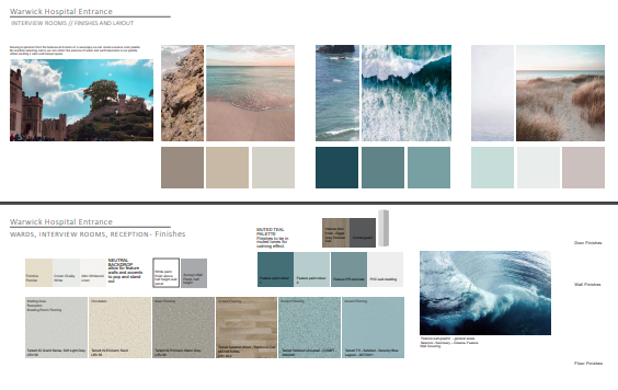 nhsswft's tweet photo. Can you help us decide on the colour scheme for the Warwick Hospital developments?  There are two proposals for the ground floor areas, reception, staff restaurant, PALS &amp; Fundraising; one based on the sea and one based on a forest/tree theme.

More info: https://t.co/UuFvH1n84n https://t.co/MdUWlxnnZB