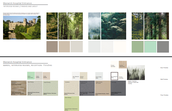 nhsswft's tweet photo. Can you help us decide on the colour scheme for the Warwick Hospital developments?  There are two proposals for the ground floor areas, reception, staff restaurant, PALS &amp; Fundraising; one based on the sea and one based on a forest/tree theme.

More info: https://t.co/UuFvH1n84n https://t.co/MdUWlxnnZB