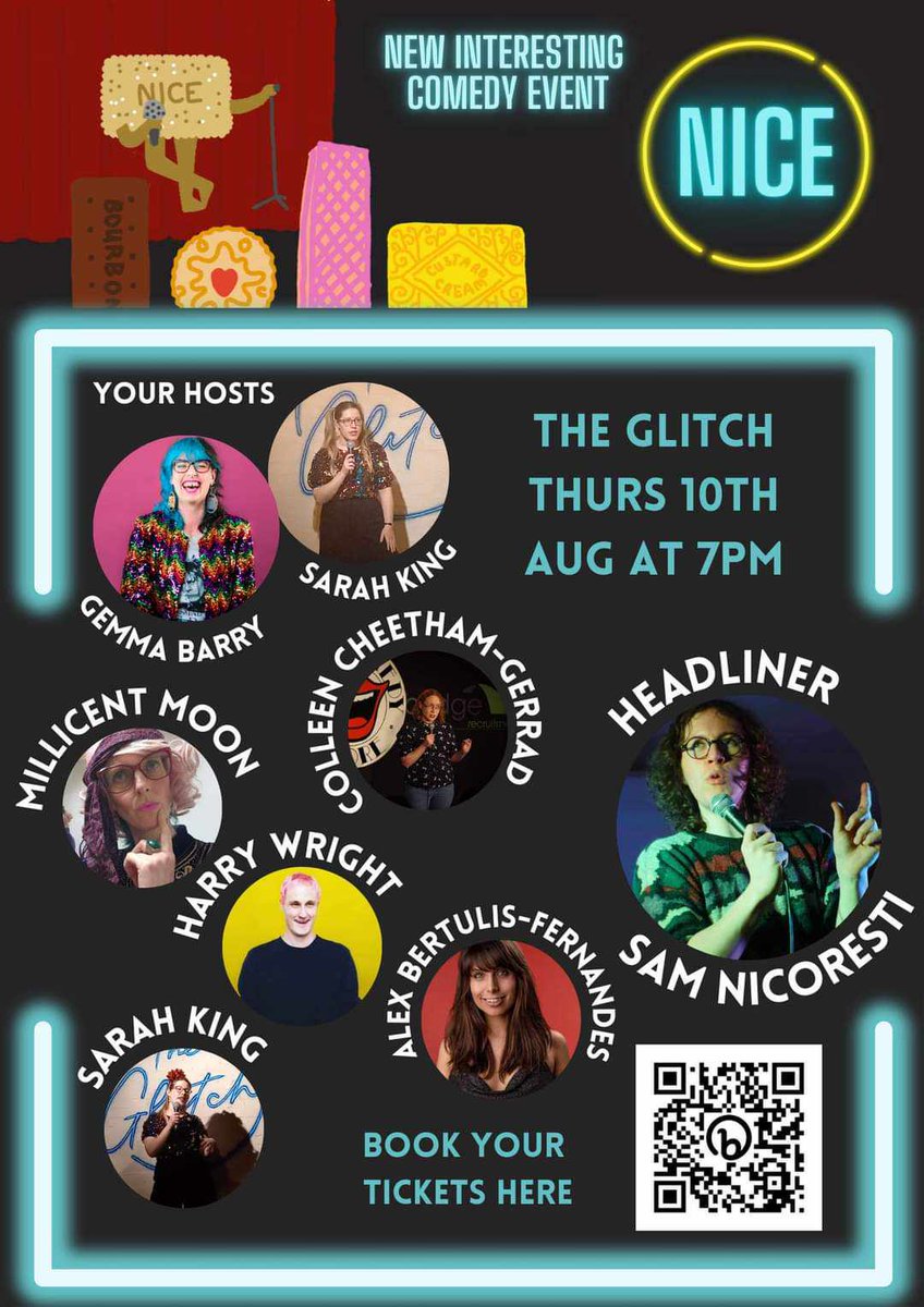 NICE Comedy (@nicecomedyevent) on Twitter photo Our #NICEfest kicks off tomorrow <a href="/theglitch_se1/">The Glitch | VAULT Creative Arts</a> and we are excited!
With:
@HWComedy
<a href="/thecolleencg/">Colleen Cheetham-Gerrard 🎆</a>
<a href="/OnceAndFutureSK/">Sarah</a>
<a href="/alexbertanades/">Alex Bertulis-Fernandes</a>
MC: <a href="/MsMillicentMoon/">Millicent Moon</a>
HEADLINER: <a href="/samnicoresti/">Nam Sicoresti</a>
Look at this glorious poster!
Get your tix: eventbrite.com/e/nice-fest-ne… Our #NICEfest kicks off tomorrow <a href="/theglitch_se1/">The Glitch | VAULT Creative Arts</a> and we are excited!
With:
@HWComedy
<a href="/thecolleencg/">Colleen Cheetham-Gerrard 🎆</a>
<a href="/OnceAndFutureSK/">Sarah</a>
<a href="/alexbertanades/">Alex Bertulis-Fernandes</a>
MC: <a href="/MsMillicentMoon/">Millicent Moon</a>
HEADLINER: <a href="/samnicoresti/">Nam Sicoresti</a>
Look at this glorious poster!
Get your tix: eventbrite.com/e/nice-fest-ne…