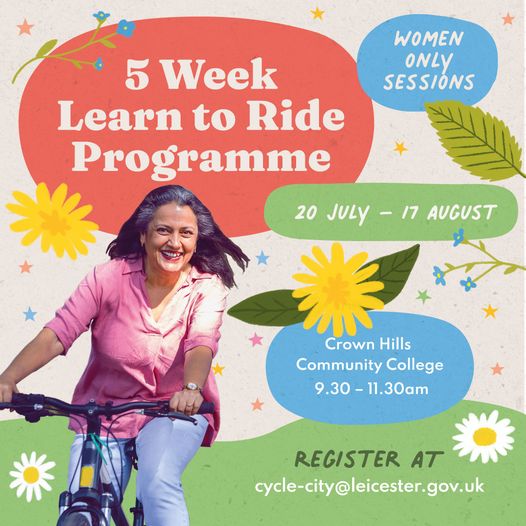 FREE 'Learn to Ride' Sessions ! Bikes provided &amp; all abilities welcome ! Just turn up TOMORROW (Thurs) ... <a href="/visit_leicester/">Visit Leicester</a> <a href="/Leicester_News/">Leicester City Council</a> <a href="/BBCLeicester/">BBC Leicester</a> <a href="/WhatsOnLeics/">What's On Leicester</a> <a href="/BreezeLeicester/">Breeze Network Leics</a> <a href="/LeicesterWFA/">@leicesterwheelsforall.org</a>
