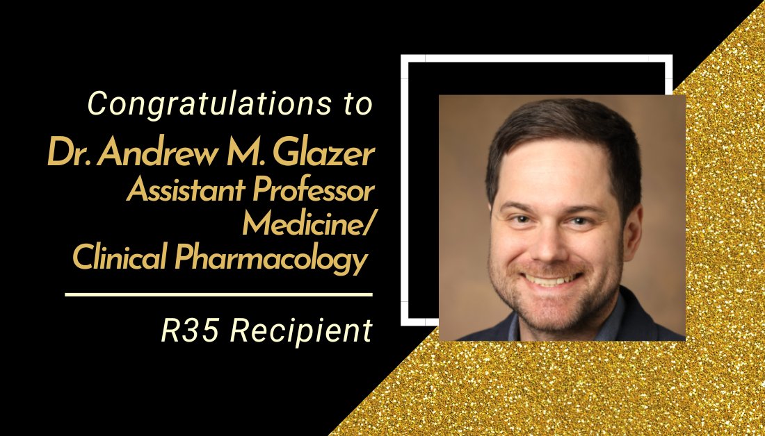 Congratulations to Dr. @amglazer, Assistant Professor of @VUMC_Medicine /Clinical Pharmacology on his R35 from @NIGMS: High-throughput discovery of disease-associated ion channel variants. @VandyPharm @VUMChealth #EFSkudos