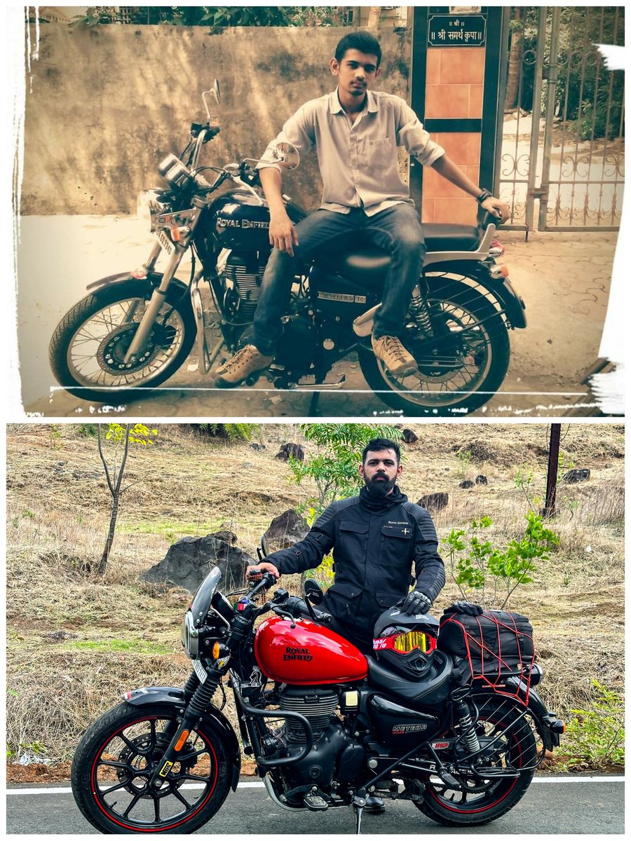 SankheChinmay's tweet photo. First Moment to Current living moment with #RE #RoyalEnfield #BulletMeriJaan #MyBullet https://t.co/Ettd8sjYGv