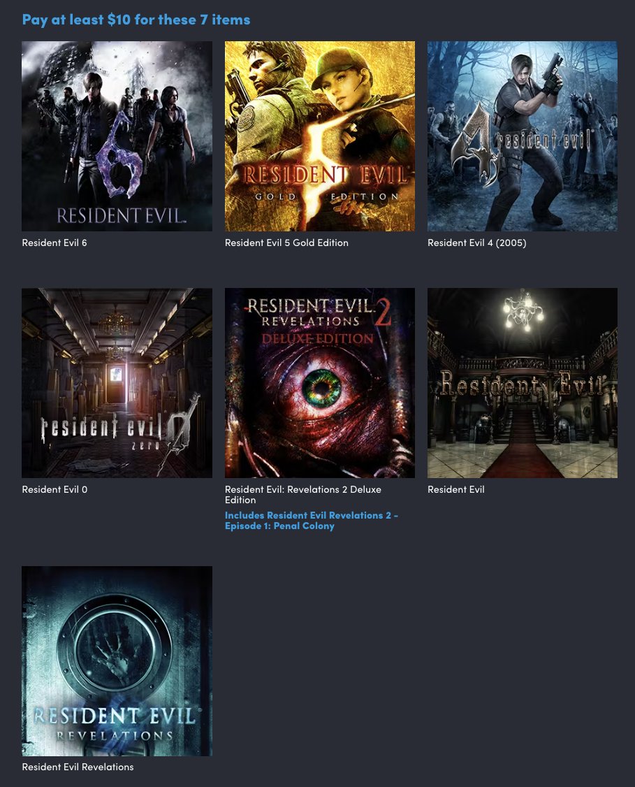 What's Resident Evil on Humblebundle? Resident Evil deals? 