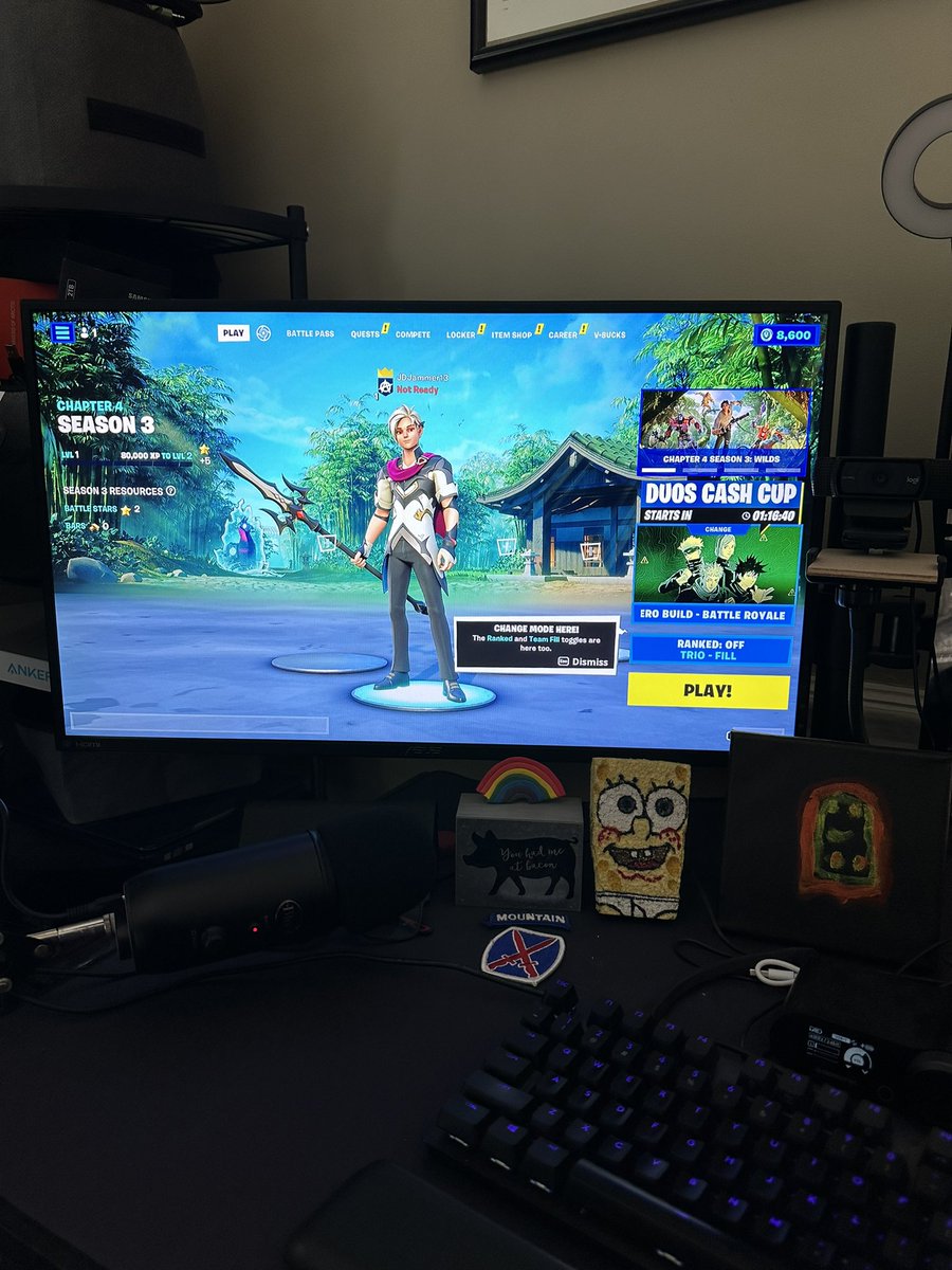 JDJammer13's tweet photo. NOW LIVE Whatever Wednesday! Playing Fortnite with Friends. Me and @Shortymac1988 have a play date. Come by for chill vibes, chill tunes, and chat with friends. https://t.co/bqQF81XQqd #whateverwednesday #fornite #fortnitewithfriends #kickaffiliate #kickstreaming #NZXTCreatorPC https://t.co/ook2gpUOi1