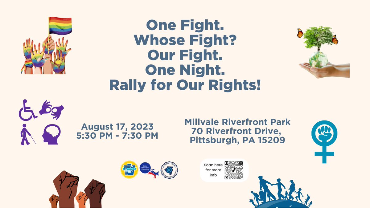 Progress_PA's tweet image. Our rights are under attack! We must stand together to create better and more equitable world for all. Please join us at the rally and spread the word!
@NbhdResilProj @CEAPittsburghPA @MomsDemand @JustHarvest @UUJusticePA