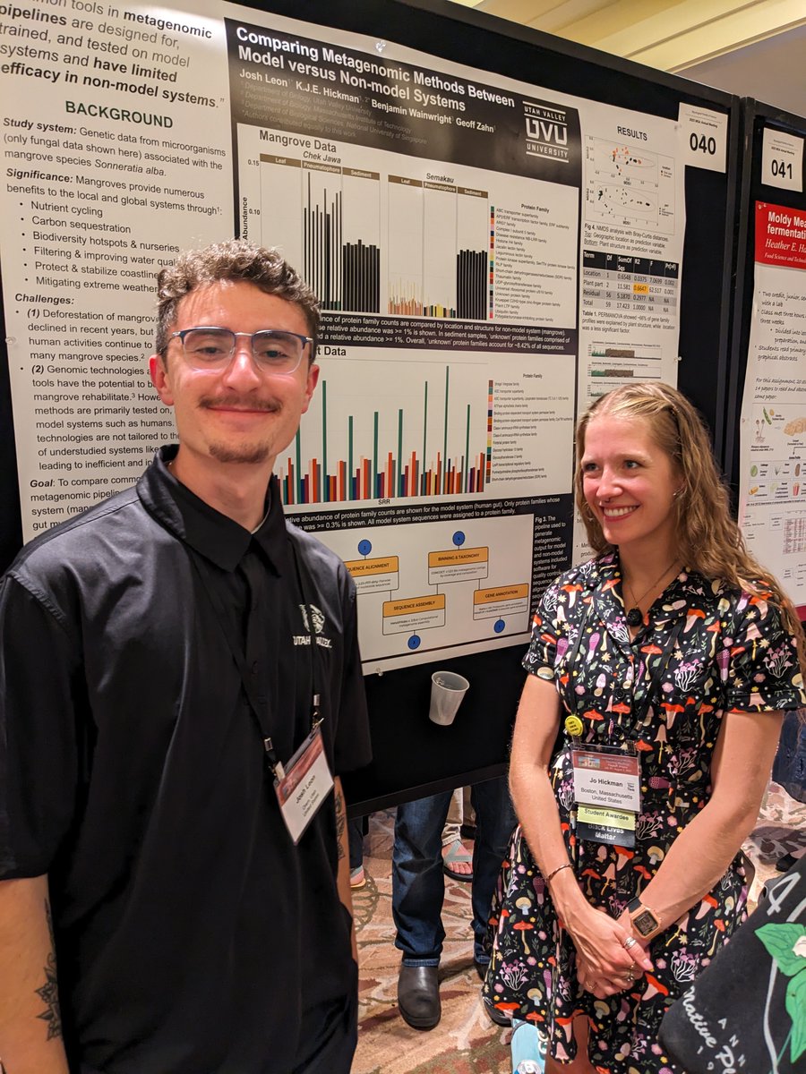 Utah Valley University Biology Department (@uvubiology) on Twitter photo Josh Leon studies #metagenome benchmarking for understudied environments and co-presented with former <a href="/UVU/">UVU</a> <a href="/UVUBiology/">Utah Valley University Biology Department</a> student Jo Hickman.
<a href="/MSAFungi/">Mycological Society of America moved to bluesky</a> #MSAFungi23 🧵3/3 Josh Leon studies #metagenome benchmarking for understudied environments and co-presented with former <a href="/UVU/">UVU</a> <a href="/UVUBiology/">Utah Valley University Biology Department</a> student Jo Hickman.
<a href="/MSAFungi/">Mycological Society of America moved to bluesky</a> #MSAFungi23 🧵3/3