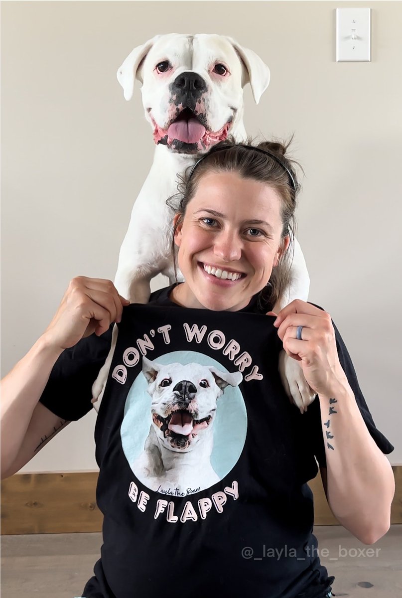 Layla_the_Boxer's tweet photo. https://t.co/12C82Ml6SX
We finally have some fun merch! 😍 I designed a few different shirts, one with Layla, one with Luna, and one with both Troublemakers 🤓 I linked my shop above if you wanna take a look ❤️ thank you for all of the support! https://t.co/ZabRiQoGYc