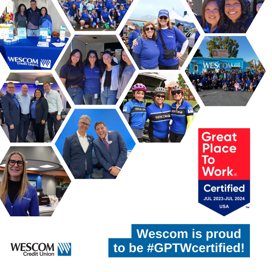 wescomfinancial's tweet photo. Itโs official! Wescom is now certified as a Great Place to Workยฎ! ๐๐
We want to give a special thanks for our team members! We couldnโt do this without you. Let us know in the comments, what do you love about working for Wescom?
#GPTWcertified #TeamWescom #GreatPlaceToWork https://t.co/mUtVvI8aua