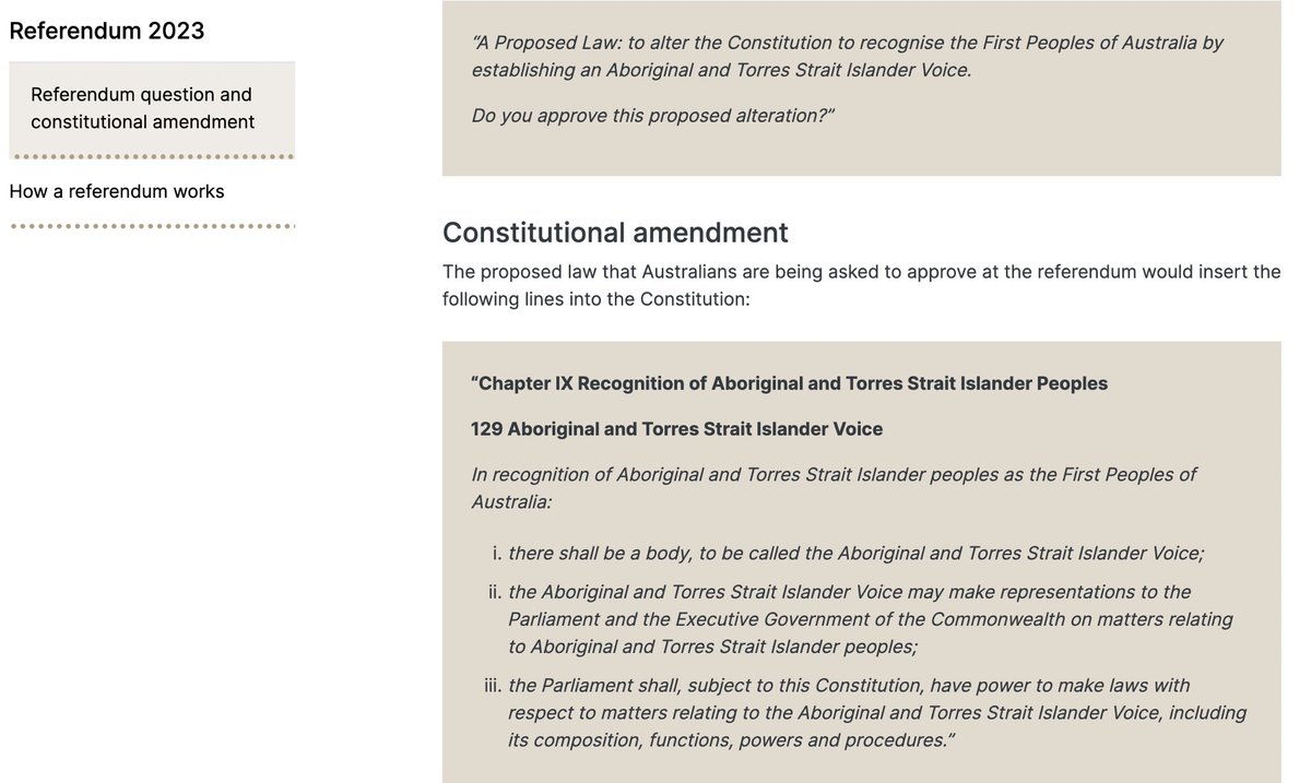 It’s one page. 

Beautifully written.

The 2017 Referendum Council Report is thorough, detailed and includes the <a href="/ulurustatement/">ulurustatement</a>

In any event, the issue is not the Statement, but Constitutional reform.

There’s one question for us to answer.

Let’s stay focused on that.

#Yes23