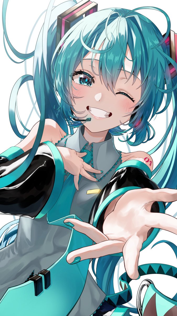 初音ミク 「#推しの初描きと現在の絵を載せる デジタルで初めて描いたミクちゃん(2017)←」|Nika○のイラスト