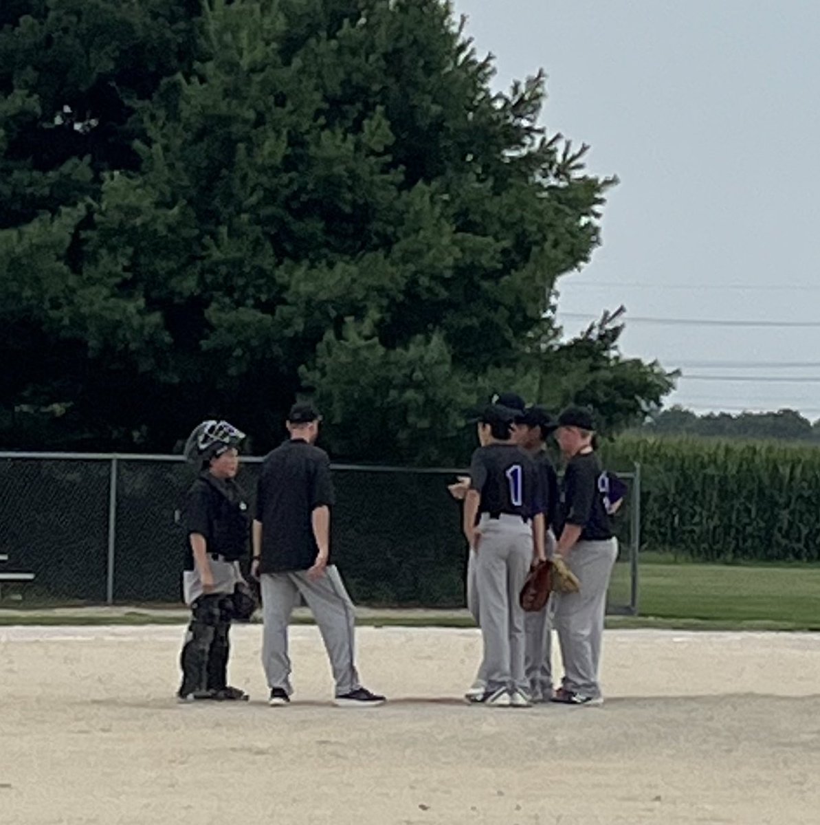 Taking in the inaugural Plano Middle School Baseball game this afternoon along with Coach Mulligan’s first mound visit!