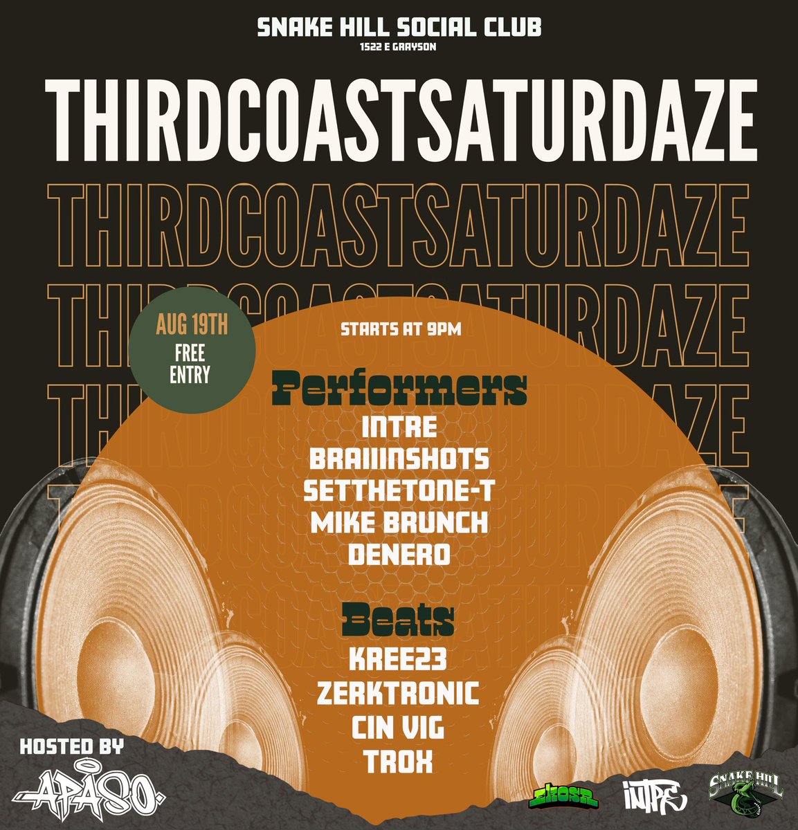 officialintre's tweet photo. This is Going down NEXT Saturday on the 19th S/O to @apasotherowdy for putting this together for his Third Coast Saturdaze series. Gonna be performing new joints from my upcoming project Throwaway Burners 3 🔥🔥

The homies @OfficialDeNero @iamTROX @Kree233 @zerktronic & @braiiistorm gonna be showing out this is a FREE event pull up for the vibes