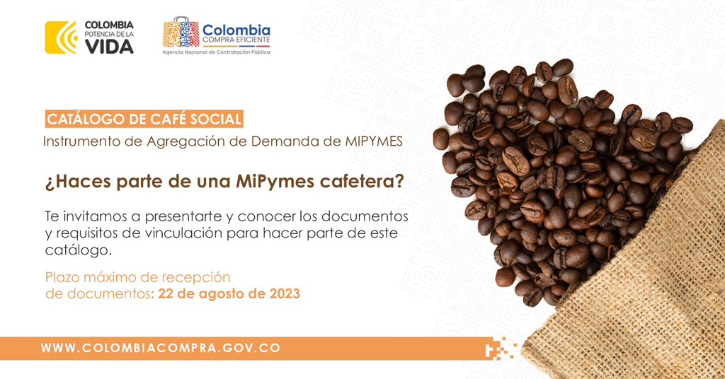 colombiacompra's tweet image. #Importante📣| Te invitamos a participar de esta iniciativa de "Café Social”. 

Porque nuestra entidad piensa en ti, ponemos a tu disposición este Instrumento de Agregación de Demanda. ☕️

Conoce los requisitos ingresando al siguiente link: 

colombiacompra.gov.co/tienda-virtual…