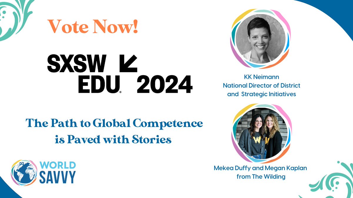 Join us to impact SXSW EDU 2024! Support @KKNeimann (World Savvy), Mekea Duffy, and Megan Kaplan (The Wilding) discussing 'The Path to Global Competence is Paved with Stories.' Your vote matters. #SXSWEDU2023 bit.ly/45oBRIJ