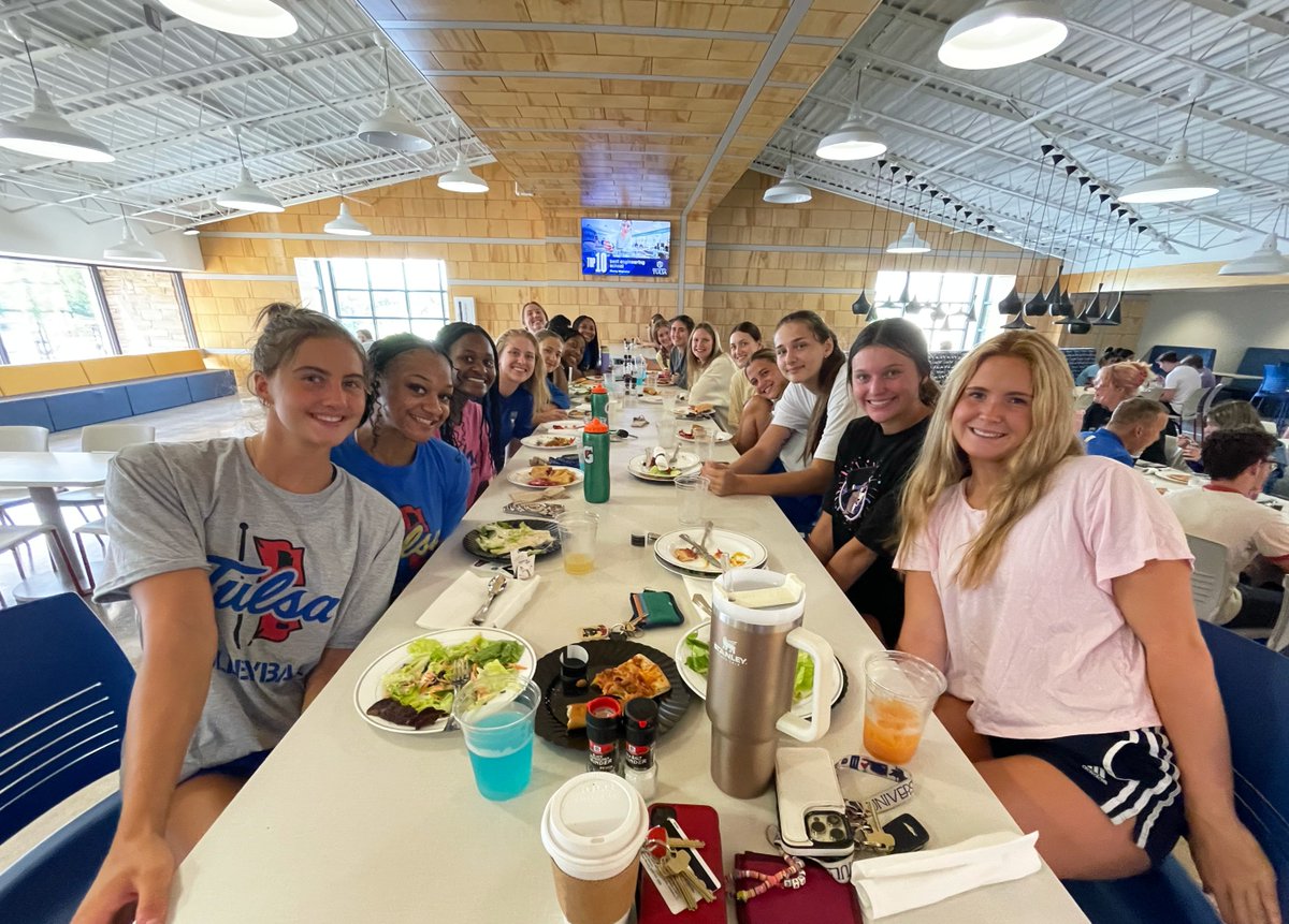 utulsa's tweet photo. Welcome back! 💙💛 Many student-athletes are back on campus this week. These smiles really liven up the place! #utulsa @TulsaHurricane https://t.co/ESxIcKOG6e
