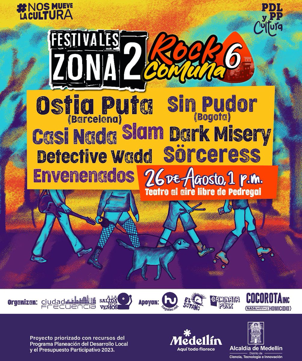 RockdeMedellin's tweet photo. ¡Cartel de Bandas! 💥

☆☆ FESTIVALES ZONA 2 ☆☆

Sábado 26 de agosto 💫🎵 https://t.co/ZgX7NKMWsp