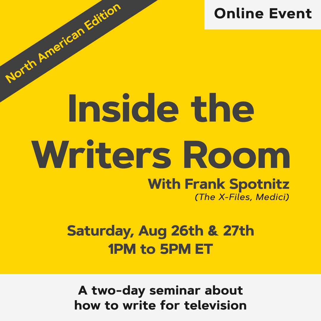 FrankSpotnitz's tweet photo. Did you ever wonder what happens in a writers room? On 8/26th &amp; 27th, I'll be conducting a two-day online seminar about writing for TV. We'll talk plot, characters, episode structure, and so much more. You can find all the details here >> https://t.co/kyY8D8AvTD space is limited. https://t.co/7ADaCMTA5T