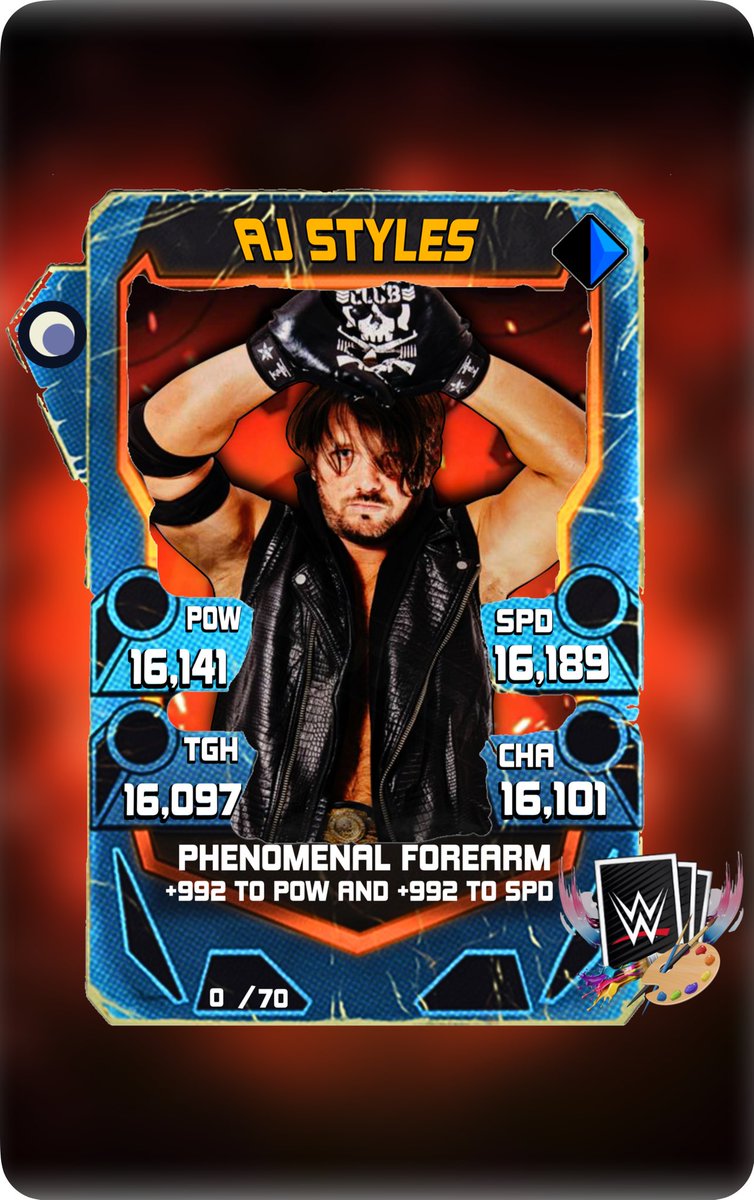 SCCreators's tweet image. Who is it? ITS THE PHENOMENAL ONE!

Enjoy this classic throwback card of AJ Styles! Made by @CustomsMordor 

#WWESuperCard|#AJStyles|#WWESC