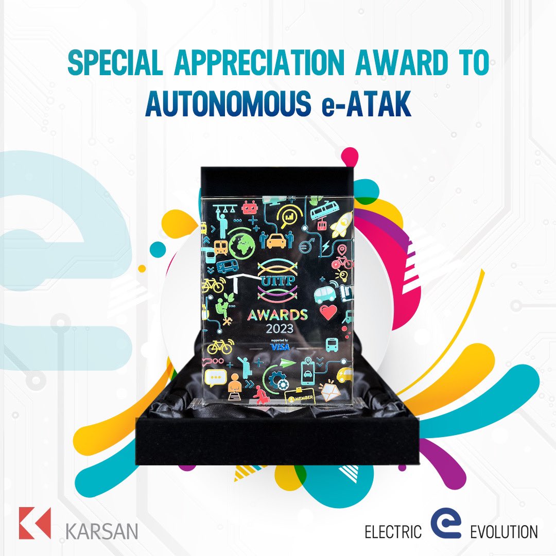 Another award for the Autonomous e-ATAK!

We are thrilled to return with an award from the UITP Global Public Transport Summit held in Barcelona.

Otonom e-ATAK'a bir ödül daha!