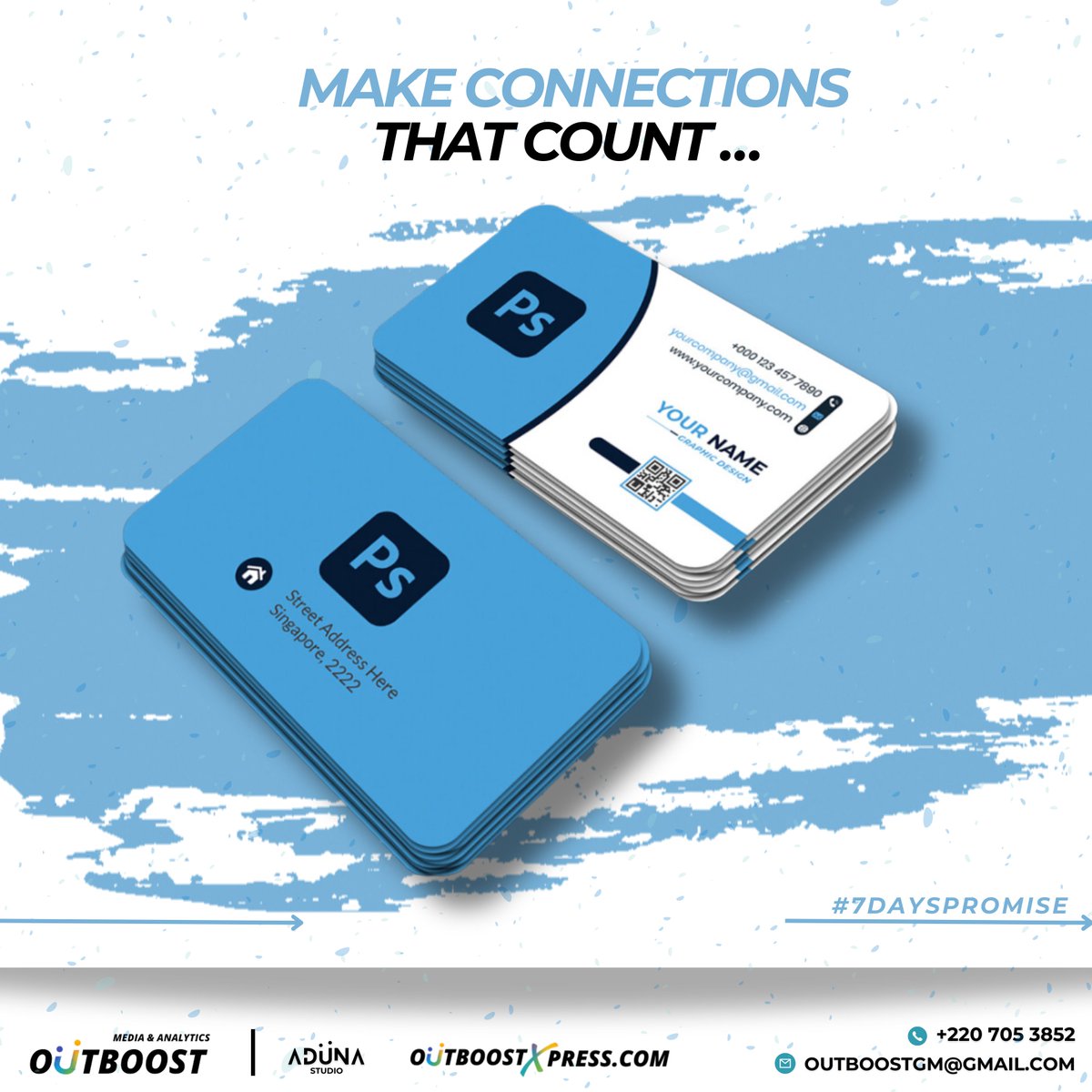 Get noticed at networking events with our premium business cards! 🤝 Make connections that count. outboostxpress.com your solution
 #Outboost #OutboostXpress #AdTeckAgency #Gambia #Senegal