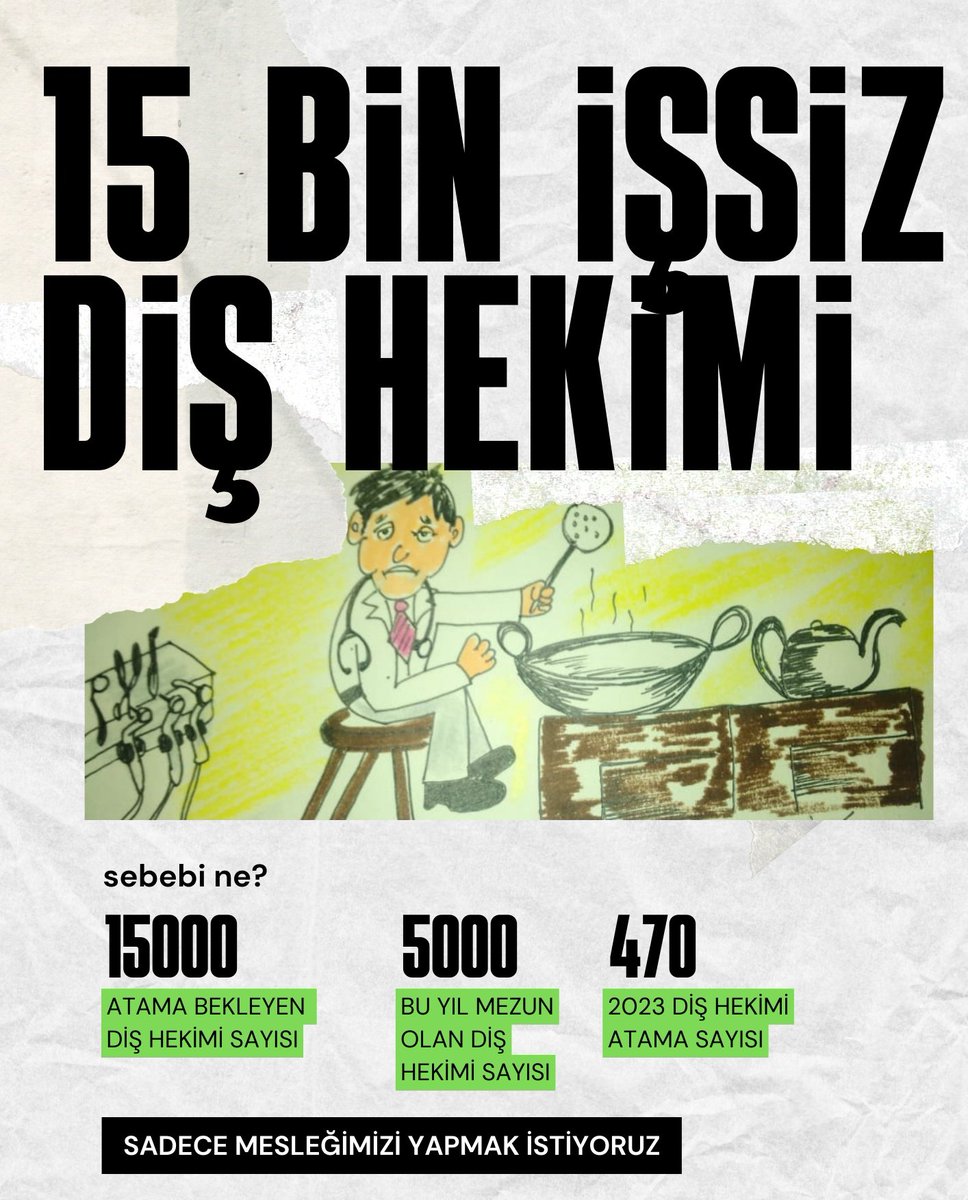 97Berkay06's tweet photo. @drfahrettinkoca #dishekimineatama
15 bin atama bekleyen diş hekimi var sayın bakanım.2023 yılında sadece 470 kişi atandı.mesleğimizin yokolmasını istemiyoruz.atama beklemekten yorulduk https://t.co/n6LjJxXn3K