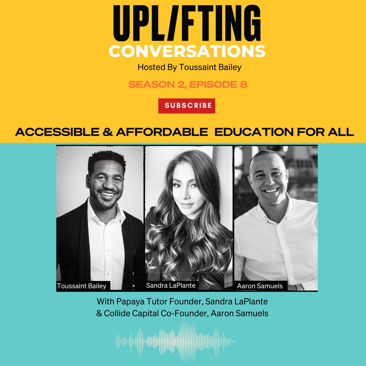 Collide Capital (@collidecapital) on Twitter photo On this episode of the @UpliftingCaptl Conversations, Collide founder <a href="/PoetryAaron/">Aaron Samuels</a> and portco founder Sandra LaPlante, share the story of Papaya Tutoring and its mission to make STEM education more accessible. 🌍
Tune in for insights and inspiration! 🌟 buff.ly/3rZtiW5 On this episode of the @UpliftingCaptl Conversations, Collide founder <a href="/PoetryAaron/">Aaron Samuels</a> and portco founder Sandra LaPlante, share the story of Papaya Tutoring and its mission to make STEM education more accessible. 🌍
Tune in for insights and inspiration! 🌟 buff.ly/3rZtiW5