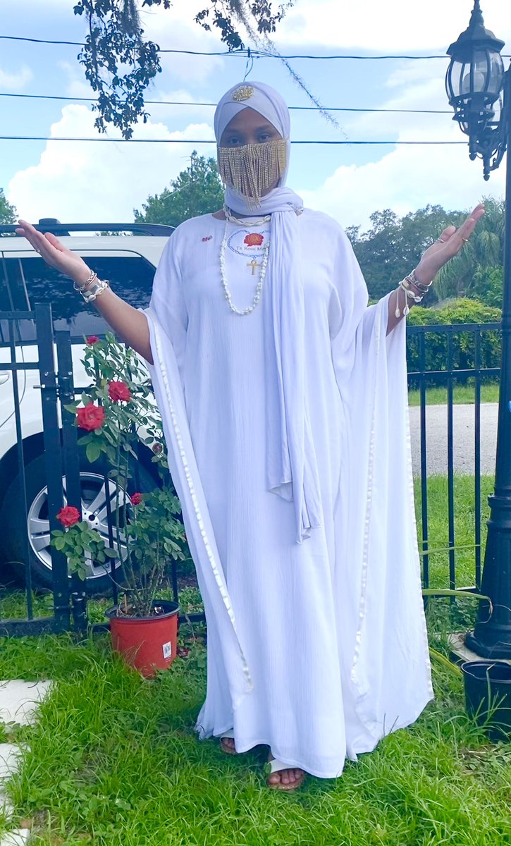 Custom white gown from @13spiralingup Under cap & head cover at ancestralsistah913.com Yahudium Moor pin at heartlyte13.com Scarf pin to keep my head cover in place at bseeded.bigcartel.com & you can get your Seashell Beads at Tarosemry13.com 13Love 13xs