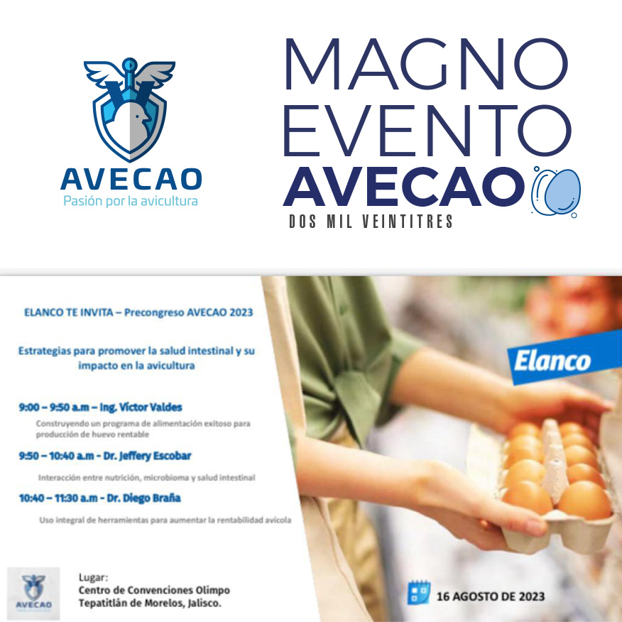 anecaac's tweet photo. La próxima semana inicia el Magno Evento AVECAO 2023 con los precongresos de Elanco a las 9 AM, Senzoo-Olmix a las 12 PM y Avilab a las 4 PM; en el Centro de Convenciones Olimpo, Tepatitlán de Morelos, Jalisco.
#avecao2023 #Avecao #avicultura #Elanco #Senzoo #Olmix #Avilab https://t.co/catzdwIudf