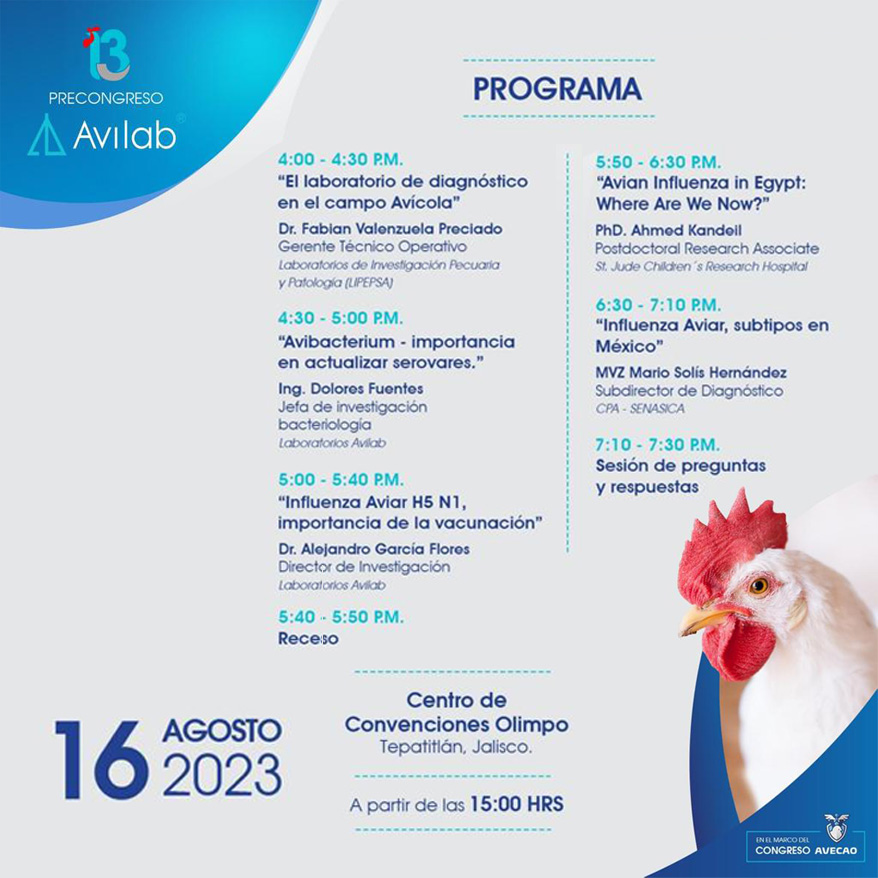anecaac's tweet photo. La próxima semana inicia el Magno Evento AVECAO 2023 con los precongresos de Elanco a las 9 AM, Senzoo-Olmix a las 12 PM y Avilab a las 4 PM; en el Centro de Convenciones Olimpo, Tepatitlán de Morelos, Jalisco.
#avecao2023 #Avecao #avicultura #Elanco #Senzoo #Olmix #Avilab https://t.co/catzdwIudf