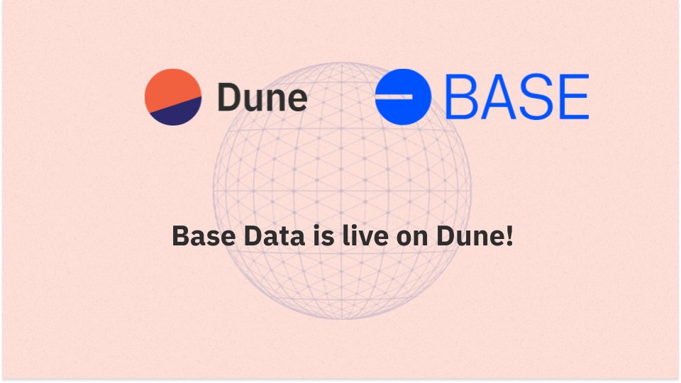 Dune's tweet photo. it's onchain summer on Dune 🟡

@BuildOnBase data is integrated into Dune! https://t.co/MuVFd6glJR