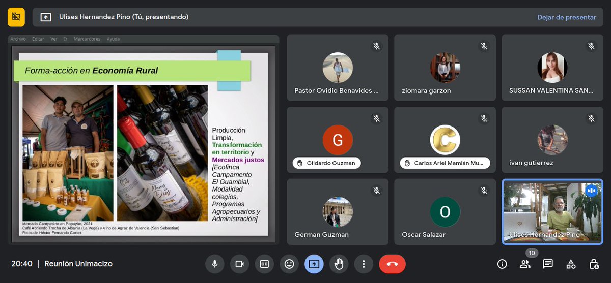 Discutiendo la importancia de la línea de forma-acción #BioeconomíaRural para la propuesta de educación superior de la Universidad del #Macizo