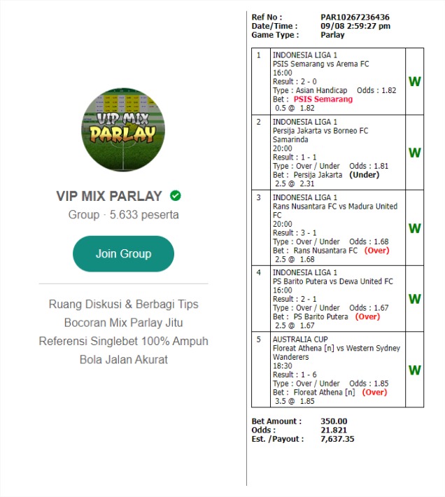 grupparlay's tweet photo. Join Grup Mix Parlay Gratis! Tempat diskusi Suhu Parlay Berbagi Referensi Mix Parlay, Single Bet &amp; Bola Jalan Akurat Link Grup di  BIO,  #MIXPARLAY #grupparlay #grupmixparlay #joingrupparlay #joingrupmixparlay #bocoranparlay #prediksiparlay #menangparlay #judibola https://t.co/WdTSih8sdQ