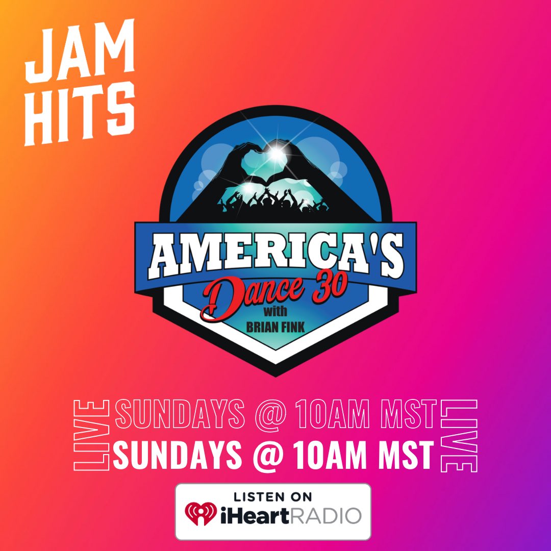 JamHitsRadio's tweet photo. Happy 😆 to share that @AmericasDance30 will be airing on Jam Hits on Sundays at 10am MST/12pm ET. Listen on the free @iHeartRadio app! https://t.co/5evO476aBX #News #Music #DanceMusic #ElectronicMusic #PopMusic #Radio #RadioStation #RadioShow #iHeartRadio #AD30 #X #TwitterX https://t.co/lgzqlW5gC8