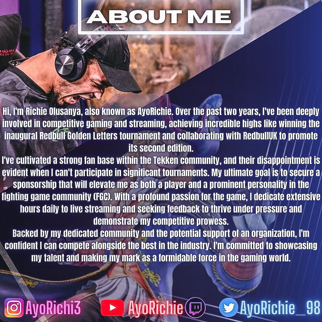 With the most prestigious event and the only Master+ event in the Tekken World Tour finishing, i'm looking for a sponsor to help me on my quest to reach global finals, i've had some good placings and i'm mentally ready to make this dream a reality.

Reposts Appreciated❤️