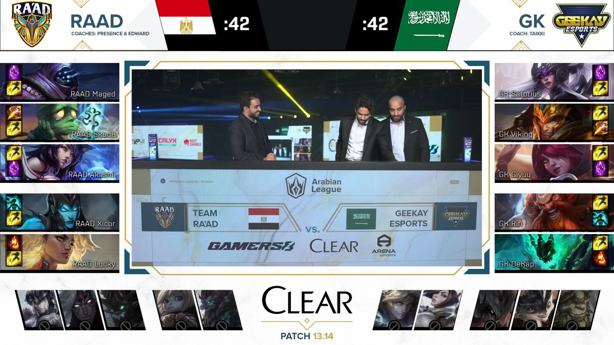 lolesports_ar's tweet photo. #KeepACLEARHead @ClearArabia Draft for game 4, are we going to see a reverse sweep? ๐๐
Watch the game LIVE
๐บ https://t.co/V2iq6aMCCR
#ArabianLeagueRiyadh #Gamers8 https://t.co/t4IdgsgUvq